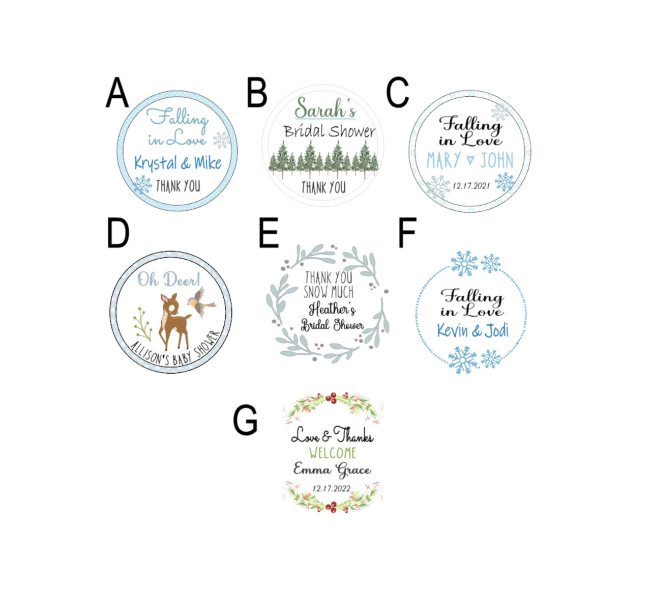 Cup of Cheer Winter Snowflake Party Favor Stickers