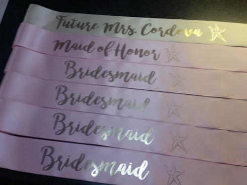 purple bride to be sash