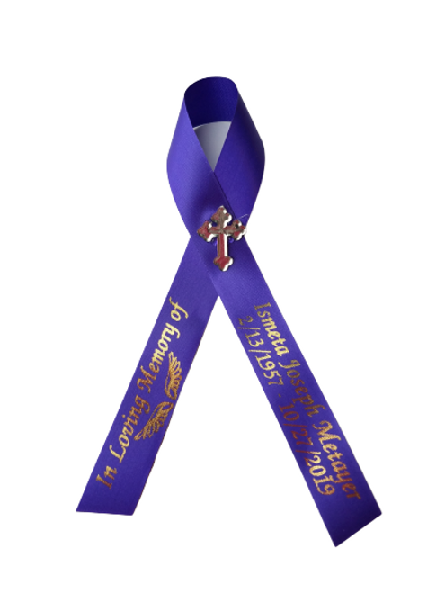 Personalized Funeral Memorial Ribbon Pins 20