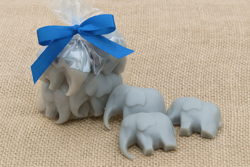 Gray Elephant Soaps – 20 Pack Goat’s Milk & Honey Scented – DIY Baby Shower Party Favors, Gender Reveal, First Birthday, Safari Theme