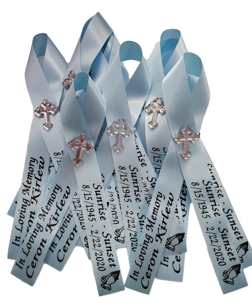 Memorial Ribbons for Funeral Service - Pack of 25