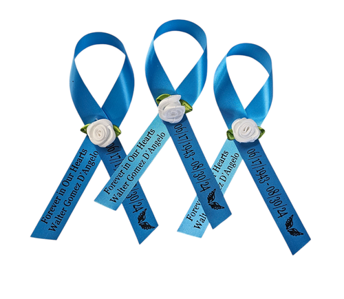 Custom Memorial Ribbon Pins | Personalized Funeral Pins