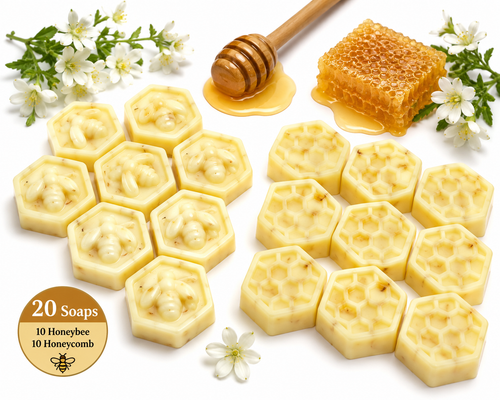 10 honeycomb and honeybee soaps scented with goat milk and honey