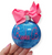 turquoise glitter name in pink and bow Christmas ornament