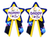 royal blue and yellow mommy and daddy to be baby shower pins for galaxy or twinkle little star theme