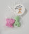 pink elephant and green zebra favors with personalized tags