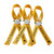 yellow ribbon with black lettering and white rose awareness pins