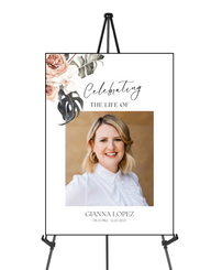 Personalized Funeral Memorial Sign Floral