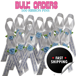 bulk awareness ribbon or funeral pins