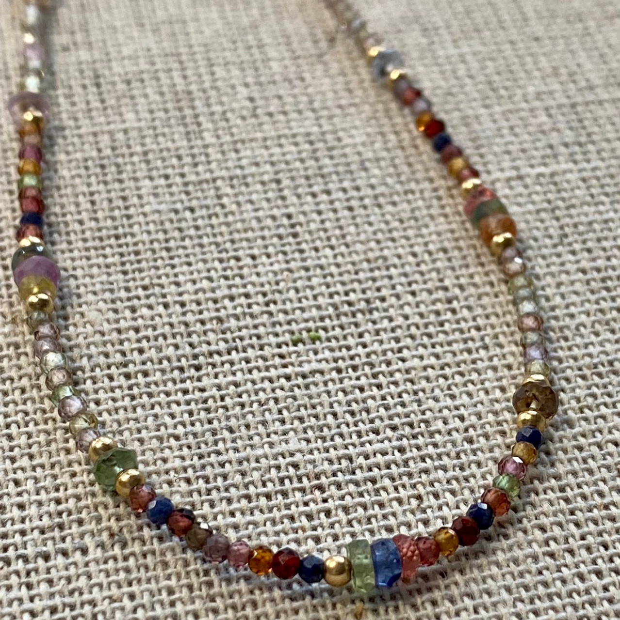 Multicolor Blue African Beaded Necklace with 18k Rose Gold Beads – Double  Bone Official