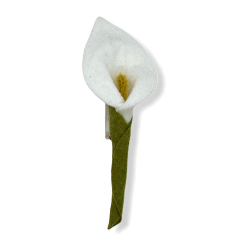 white calla lily felt flower brooch