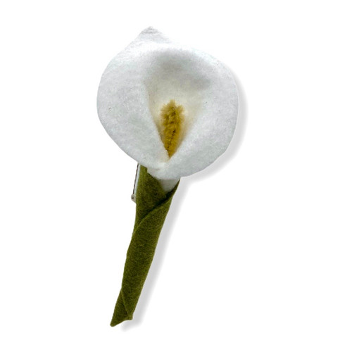 white calla lily felt flower brooch