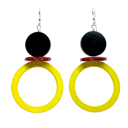 Cirque du dijon and rouge wood earrings