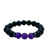 Crown Chakra Amethyst Gunmetal Stretch Bracelet