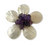 Five Petal Mother of Pearl and Amethyst Brooch
