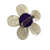 Five Petal Mother of Pearl and Amethyst Brooch