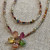 multicolored natural sapphire flower necklace in 14 karat gold filled