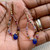 Blue sapphire and multicolored rainbow sapphire with 14 karat gold filled accent beads and ear wires