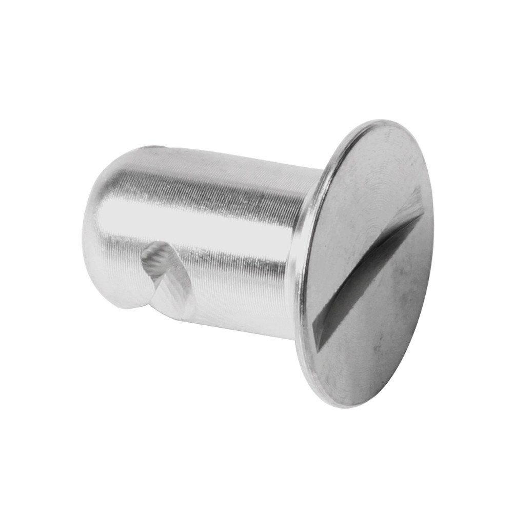 7/16 in. Flush Slotted Head Quarter Turn Fastener, Aluminum, Silver, .500 in. Grip Length