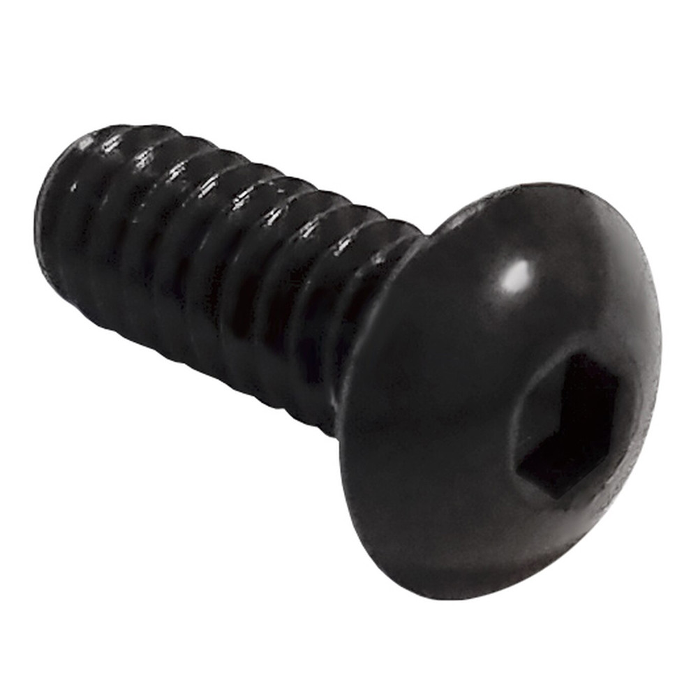 6/32 x 3/8 Button Head Socket Screw, Aluminum, Black Anodized