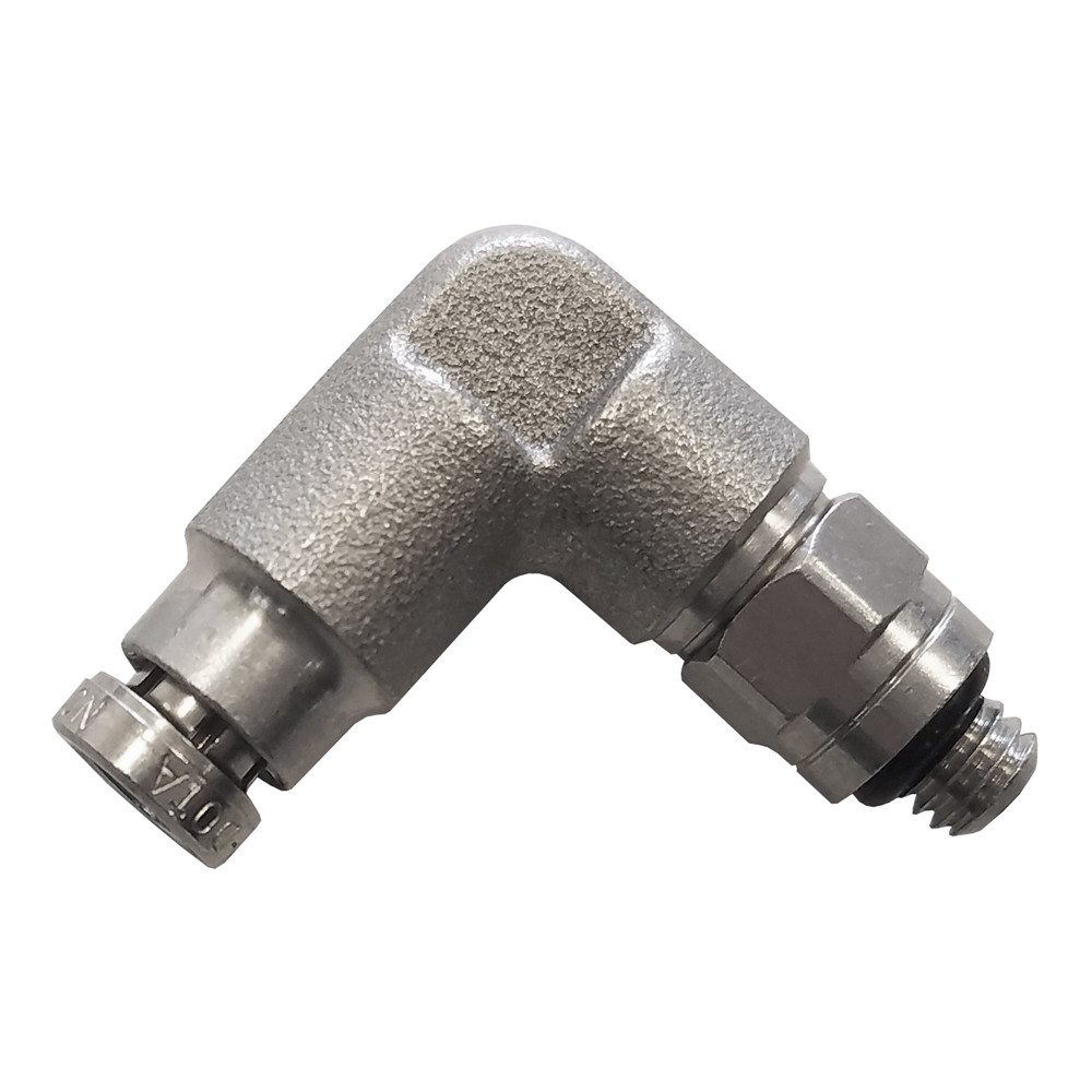 Air Fitting 5/32" Hose to 10-32 90° Swivel