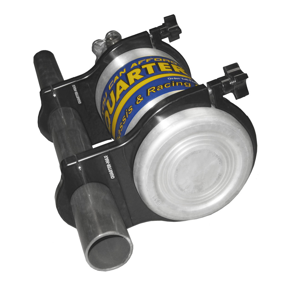 Quarter-Max Billet Bottle Clamp, Black Anodized - Installed