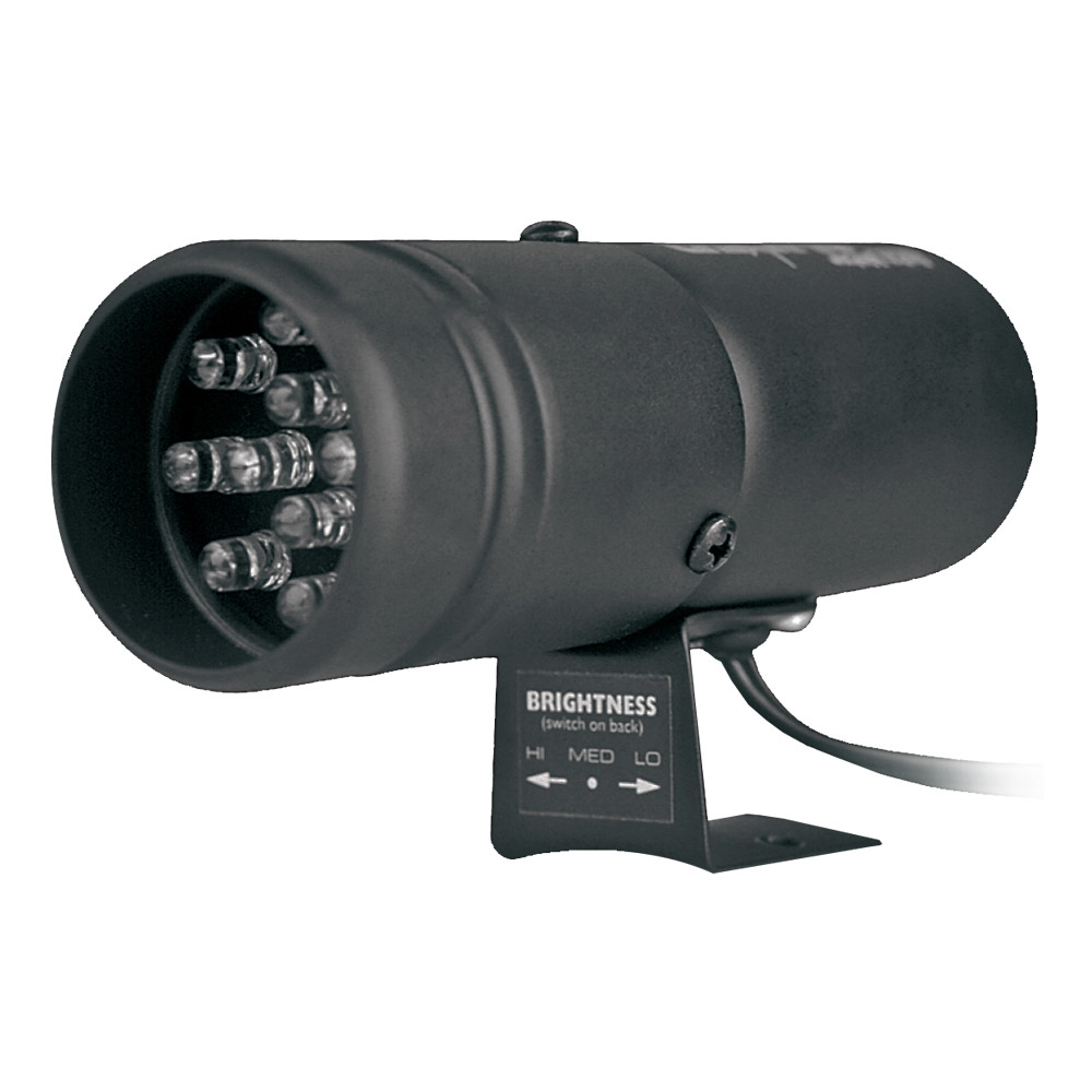 AutoMeter Shift Light, 12 Amber LED, Pedestal, Black, Super-Lite
