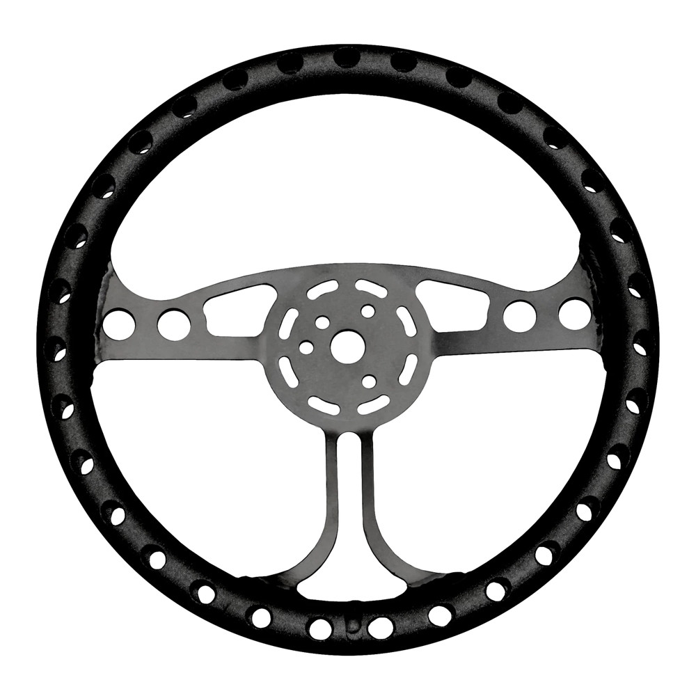 13 in. QM Max Lightweight Dished Steering Wheel, 3-Bolt, Black