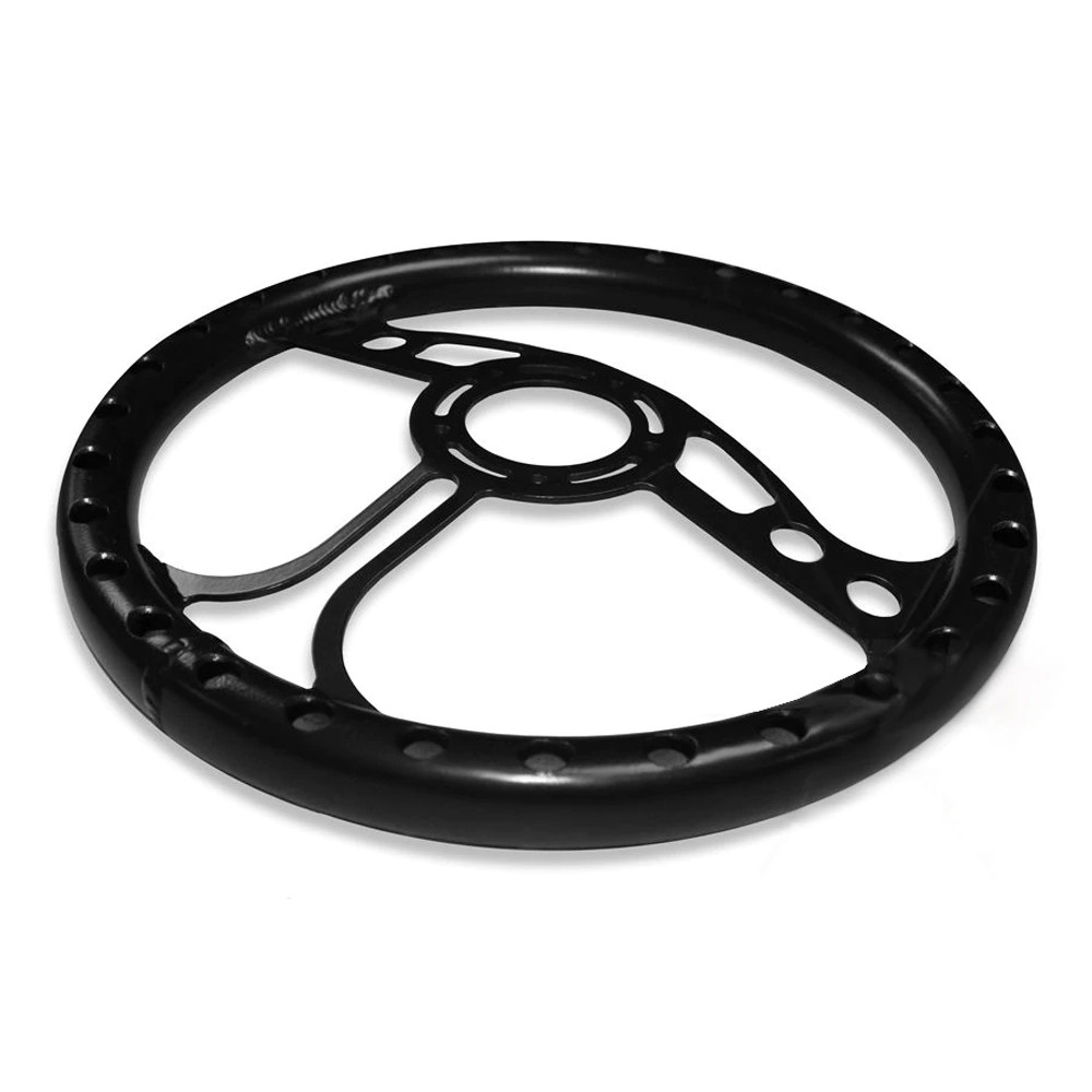 13 in. QM Max Lightweight Dished Steering Wheel, 5-Bolt, Black