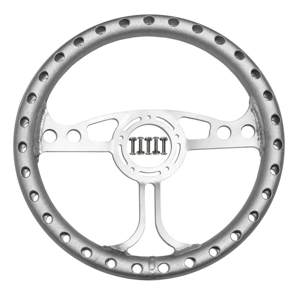 13 in. QM Max Lightweight Dished Steering Wheel, 5-Bolt, Raw