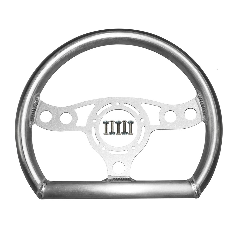 12 in. QM Max Lightweight D-Shape Steering Wheel, 5-Bolt, Raw