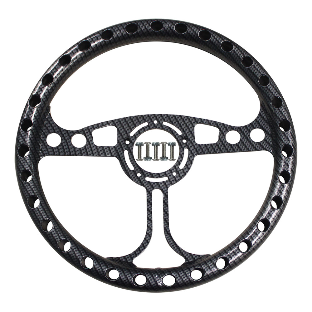 13 in. QM Max Lightweight Steering Wheel, 5-Bolt, Carbon Finish