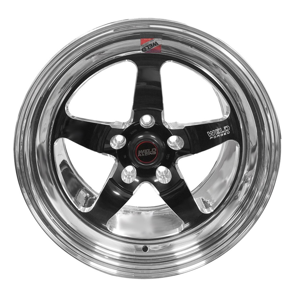 Weld Racing S71, 17 in. x 11 in., 5 in. x 4.75 in., 7.7 in. BS, Black Center, Polished Shell, High Pad