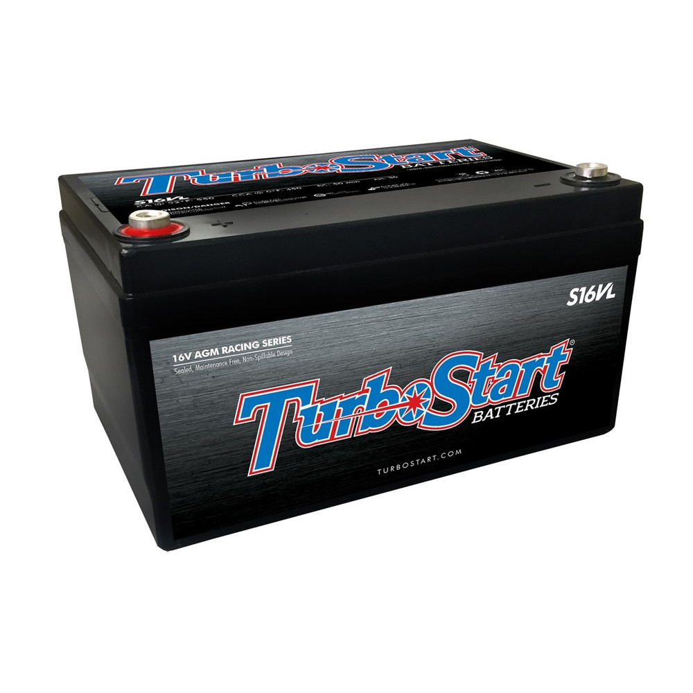 TurboStart S16VL 16 Volt Lightweight AGM Race Battery, 10.30" L x 6.75" W, 6.00" H
