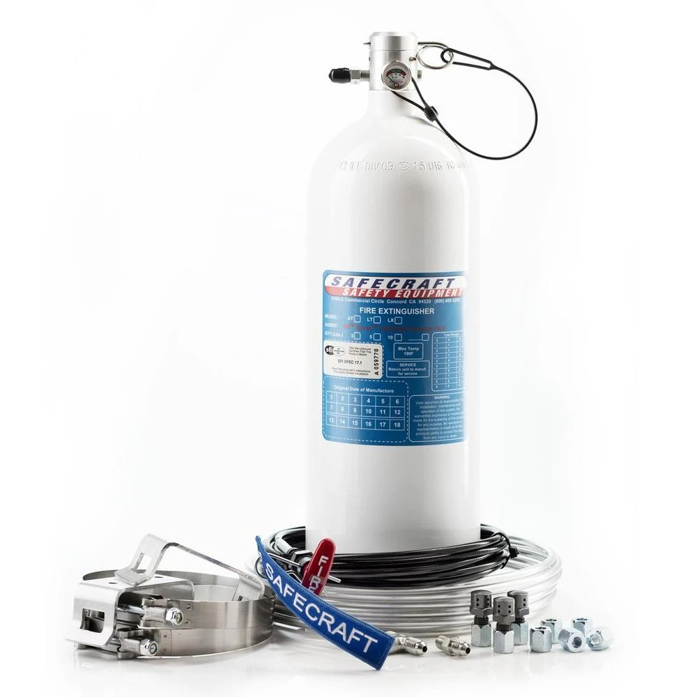 Safecraft 10 Lb Fire System, Fluoro FS Fire Protection Fluid, Pull Cable & Steel Tubing Kit LT10JAB
