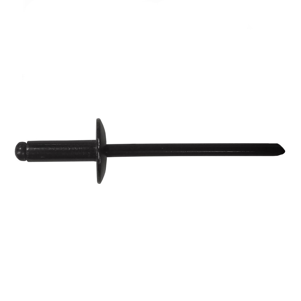 1/8 in. Pop Rivet, Large Button, Aluminum, Black Anodized