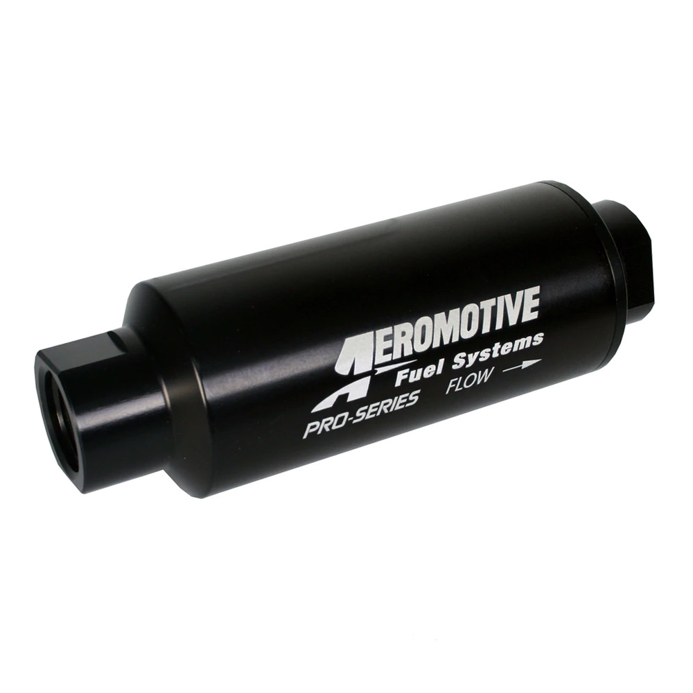 Aeromotive 12302 Pro Series Filter, In-Line, 100-m Stainless Mesh Element, ORB-12, Nickel-Chrome