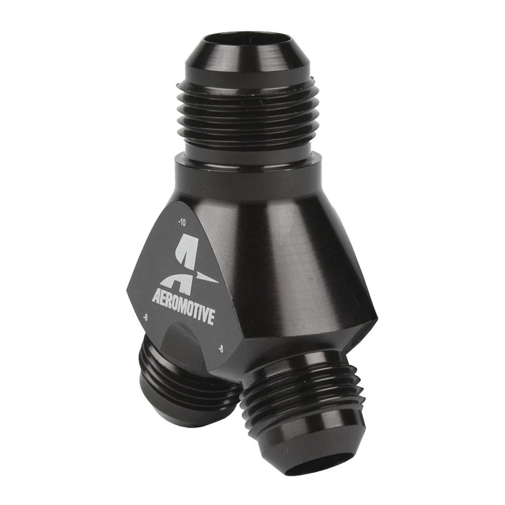 Aeromotive 15675 Y-Block, AN-10 to (2) AN-08