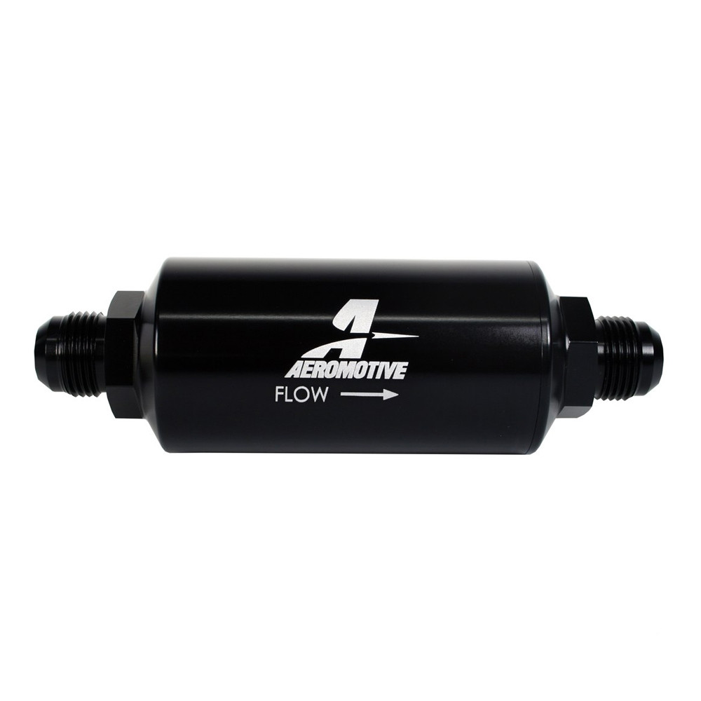 Aeromotive 12385 Filter, In-Line, 10-m Microglass Element, AN-10 Male, Black
