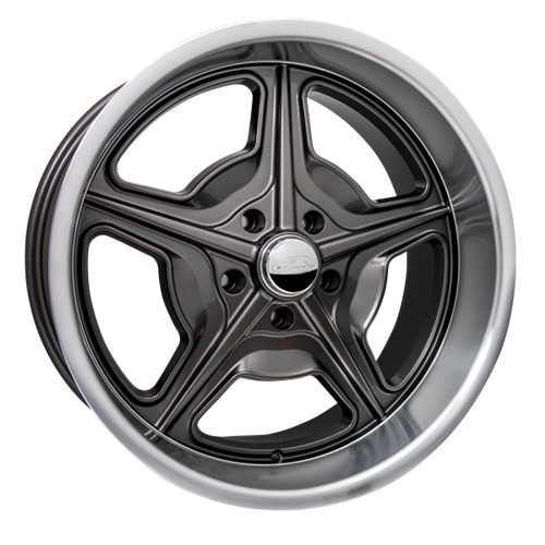 Billet Specialties AC39021 Speedway, 1 Piece Cast, 20 in. x 8.5 in., 5 in. x 4.75 in., 5.5 in. BS, Titanium Powder Coated with Diamond Turned Lip