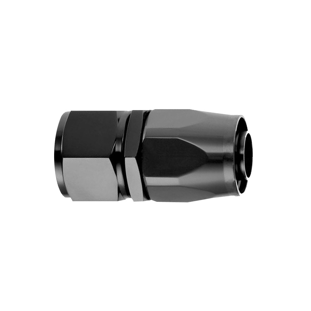 -12 AN Straight Hose End, Aluminum, Black