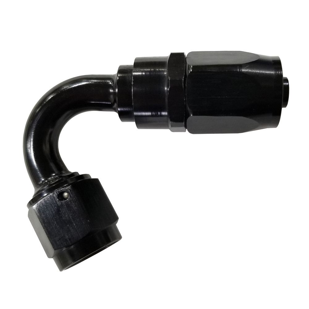 -6 AN 120 Degree Hose End, Aluminum, Black