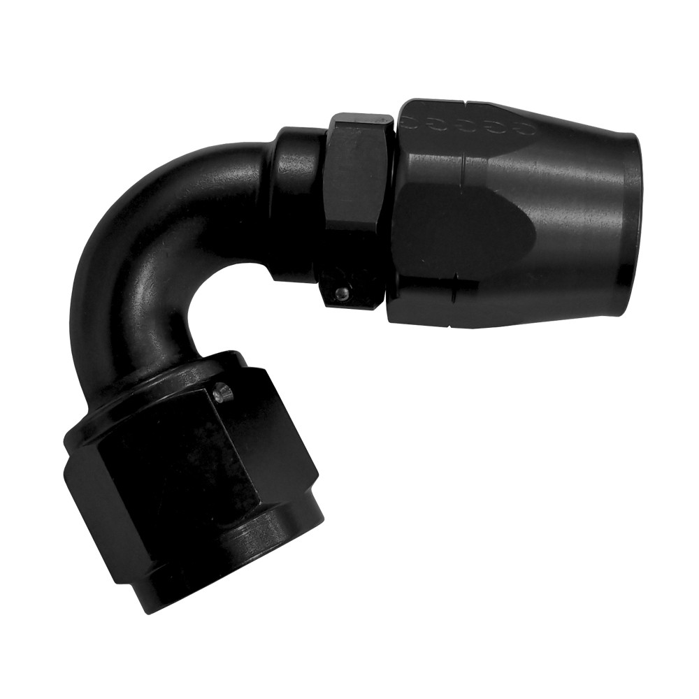 -10 AN 120 Degree Hose End, Aluminum, Black