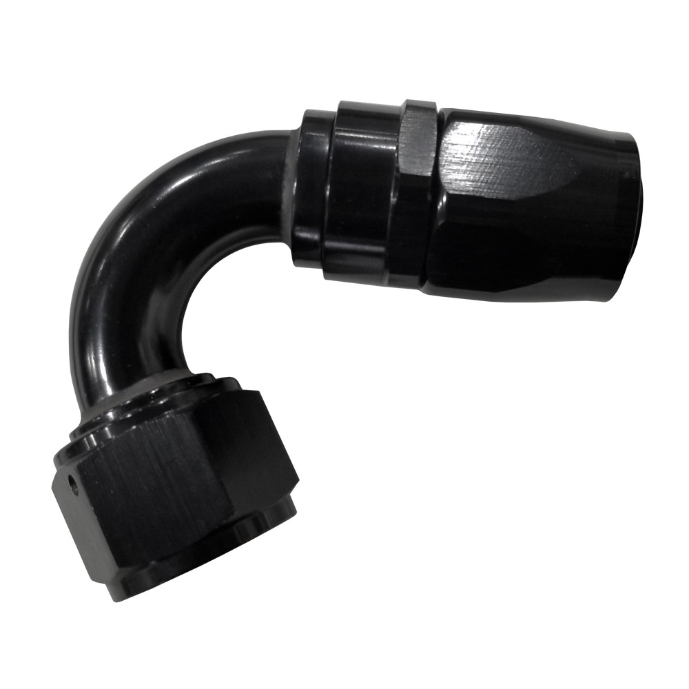 -12 AN 120 Degree Hose End, Aluminum, Black