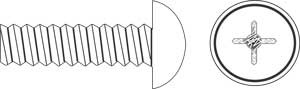 Phillips Round Head Machine Screw, Stainless Steel, 6-32 x 5/8 in. 72504