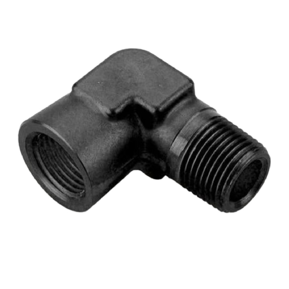 1/8 NPT Female to Male 90 Degree Fitting, Aluminum, Black