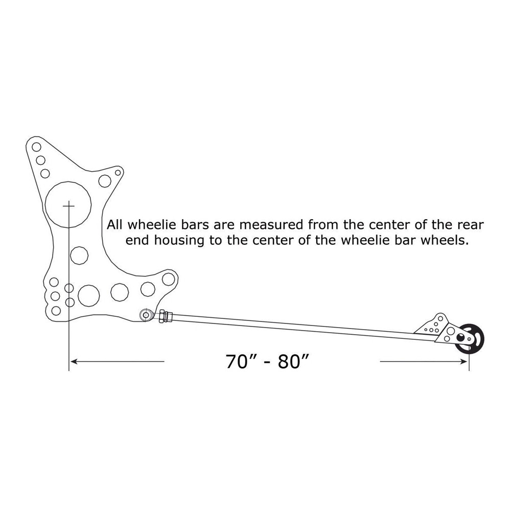 70 in. Extreme Slim-Line Wheelie Bar with QM Logo, Welded