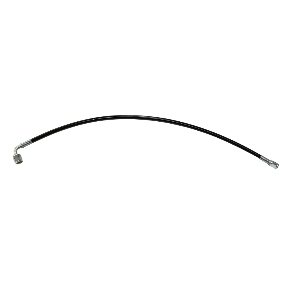 Quarter-Max -3 AN Straight to 90 Degree Black Brake Hose, 12 in. Long