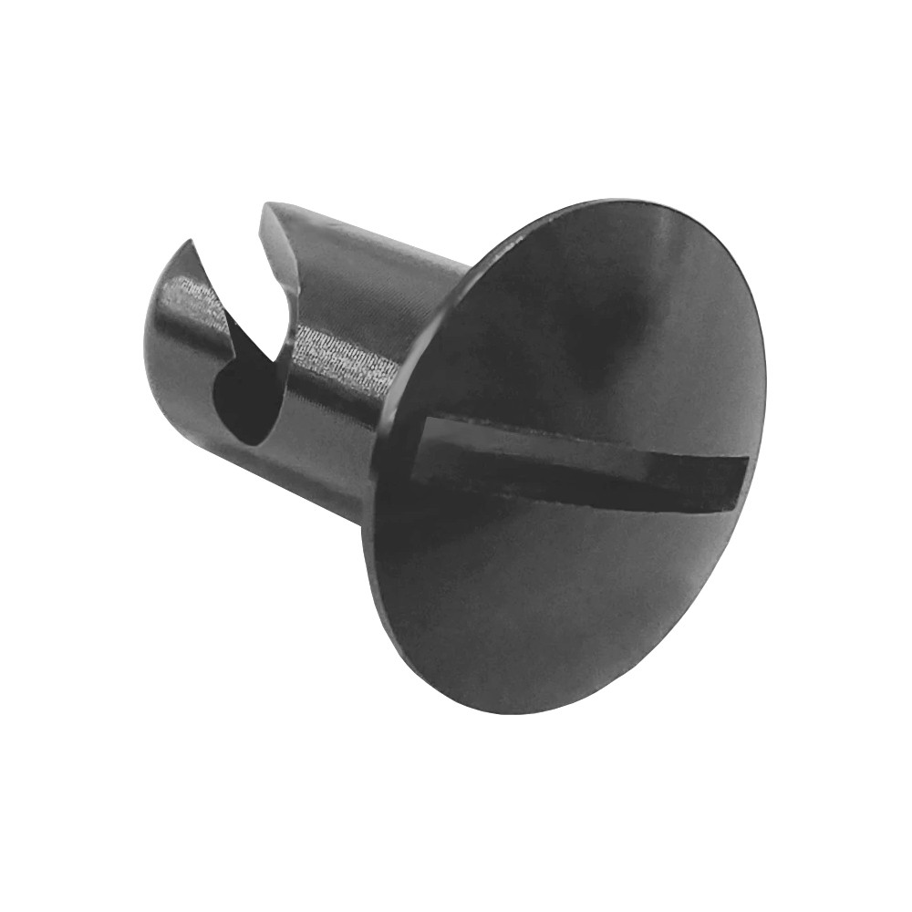 5/16 in. Oval Slotted Head Quarter Turn Fastener, Aluminum, Black Anodized, .400 in. Grip Length
