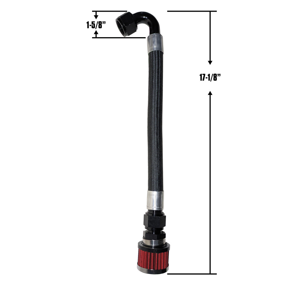 -12 Fuel Cell Overflow Breather Hose 17-1/8", 120° Fitting (QM-213309)